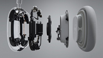 Estrutura interna dos Airpods Max. Fonte: Apple