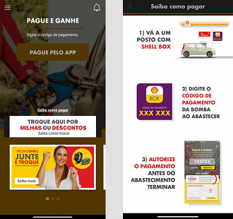 Aplicativo do Shell Box. Foto: Printscreen.