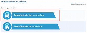 Para transferir para seu nome selecione a primeira opção. Foto: Printscreen.