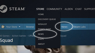 Como acessar o hub de notícias personalizadas News Hub. Fonte: Steam