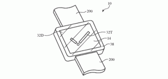 Esboço de como funcionará a função de câmera e flash integradas ao Apple Watch.