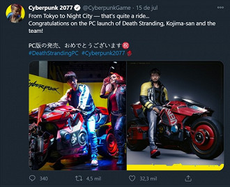 Tweet feito pelo perfil oficial de Cyberpunk 2077 no twitter. Fonte: Twitter