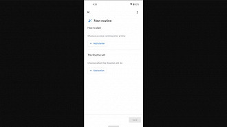 Criação de uma nova rotina na nova interface do aplicativo Google Home. Fonte: androidpolice
