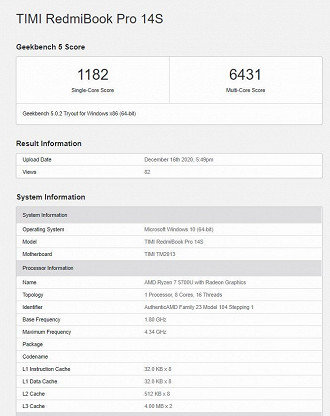 Testes do Geekbench. Foto: Reprodução.