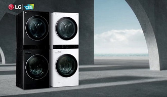 LG Wash Tower tem design diferenciado. (Imagem: LG/CES 2021)