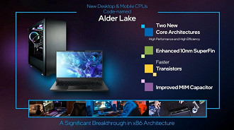 A linha Alder Lake é a aposta da Intel na arquitetura x86. (Imagem: Intel/CES 2021)