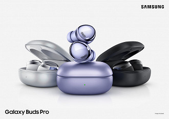 Galaxy Buds Pro chega em três cores diferentes, sendo preto, branco e violeta. (Imagem: Samsung)