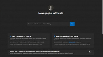 Modo privado de navegação na web.