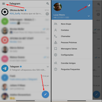 Interface do Telegram. Foto: Printscreen por Lucas Ribeiro.