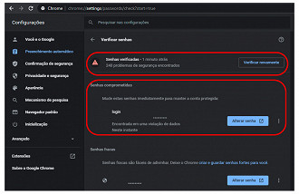 Verifique suas senhas com o novo recurso.