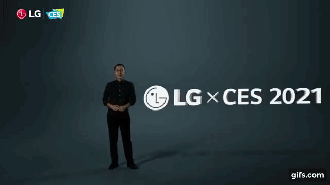 LG Rollable exibido no final da apresentação da LG na CES 2021.