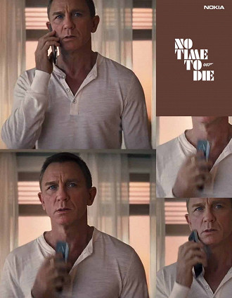 Suposto Nokia 8.3 na cena do filme 007 - Sem Tempo para Morrer.