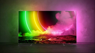 Imagem ilustrativa das novas TVs MiniLED e OLED da Philips com tecnologia Ambilight. Fonte: Philips