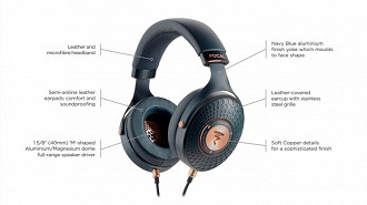 Características do headphone Focal Celestee. Fonte: Focal Características do headphone Focal Celestee. Fonte: Focal