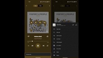 Opções para iniciar rádio diretamente na tela de reprodução de músicas. Fonte: 9to5google