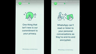 Mensagens do WhatsApp na guia de status do aplicativo. Fonte: TheVerge