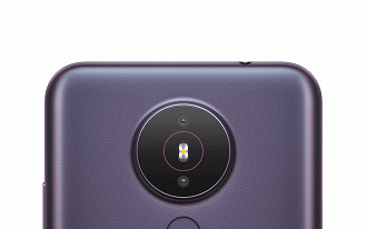 Detalhe do módulo de câmeras traseiras do Nokia 1.4. (Imagem: Divulgação / Nokia)