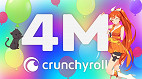 Crunchyroll alcança 4 milhões de assinantes mensais Crunchyroll alcança 4 milhões de assinantes mensais