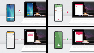 LG Virtoo permite atender chamadas, enviar mensagens de texto, gerenciar contatos e espelhar a tela do celular. (Imagem: 9to5Google)