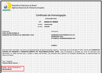 Samsung Galaxy A32 4G é visto na Anatel carregando o código de modelo SM-A325M/DS. (Imagem: Anatel)