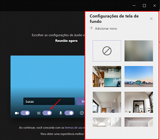 Configurações do Teams. Foto: Printscreen por Lucas Ribeiro.