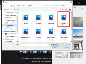 Selecione a imagem para usar de fundo. Foto: Printscreen por Lucas Ribeiro.