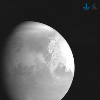 A sonda está cada vez mais próxima de Marte. (Imagem: Reprodução/China National Space Administration)