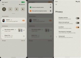 Privacidade no Android 12. Foto: Reprodução/XDA Developers.