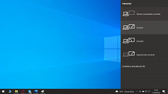 Após apertar Windows + P, você pode escolher qual opção deseja projetar.