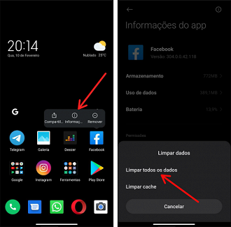 Limpe os dados do app. Foto: Printscreen por Lucas Ribeiro.