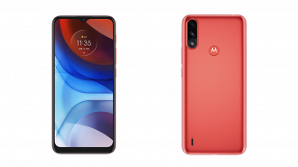 Moto E7 Power vermelho. (Imagem: Reprodução / Motorola)