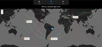 Starlink no mapa. (Foto: Printscreen).