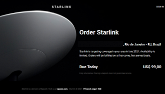 Pré-venda da Starlink. Foto: Reprodução.