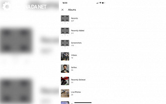 Menu de seleção de imagens do Google Drive no iOS