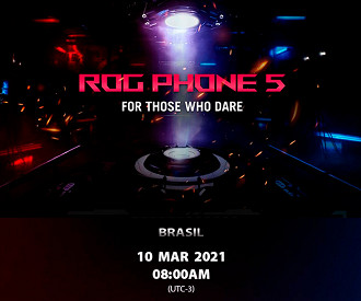 Asus ROG Phone 5 - Lançamento global ocorrerá dia 10 de março às 8h (horário de Brasília).