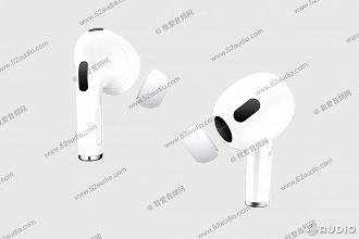 Suposto novo AirPods. (Foto: Reprodução/52audio).