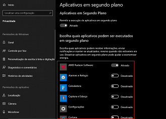 Desative os apps em segundo plano. (Foto: Printscreen por Lucas Ribeiro).