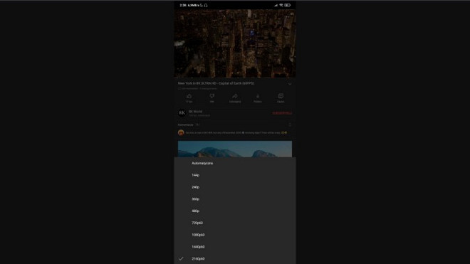 YouTube ganha capacidade de reprodução de vídeos em 4K no Android