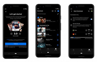 Funcionamento da função downloads para você no smartphone. Fonte: Netflix Funcionamento da função downloads para você no smartphone. Fonte: Netflix