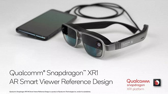 Óculos de realidade aumentada referência da Qualcomm: X1R Smart Viewer. Fonte: Qualcomm