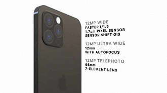 A câmera do iPhone 13 deve ter praticamente as mesmas configurações, mas com sensor LiDAR para os quatro modelos.