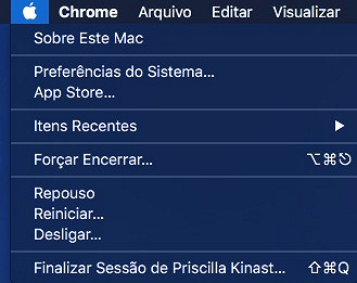 Menu Apple > Preferências do SIstema. Menu Apple > Preferências do SIstema.