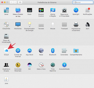 Clique em iCloud.