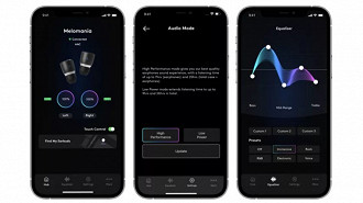 Aplicativo da Cambridge Audio desenvolvido para o fone TWS Melomania 1+. Fonte: Cambridge Audio