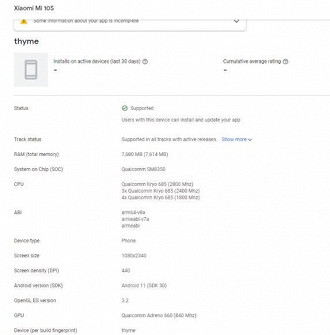 Documento liberado pelo Google Play Console. (Imagem: Reprodução / Giz China)