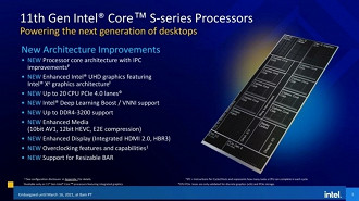 11ª geração de processadores para desktop Intel. Fonte: Intel