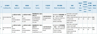 Certificado do Mi 11 Pro e Mi 11 Ultra. (Imagem: Reprodução / 3C)