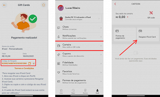 Resgatando iFood Card. (Foto: Printscreen por Lucas Ribeiro).