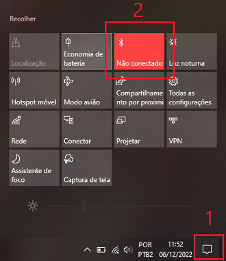 Como ativar o Bluetooth no Windows 10. Fonte: Vitor Valeri