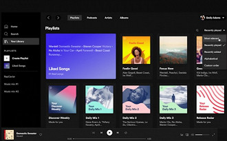 Nova interface do aplicativo para desktop do Spotify. Fonte: Spotify